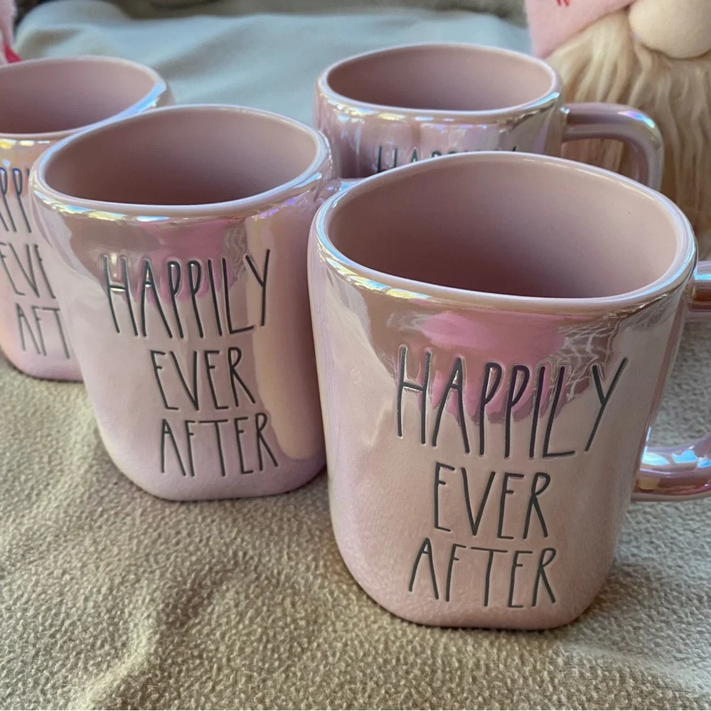 RaeDunn by Magenta, “Happily Ever After”, Pink Iridescent Mug - Picture 1 of 11